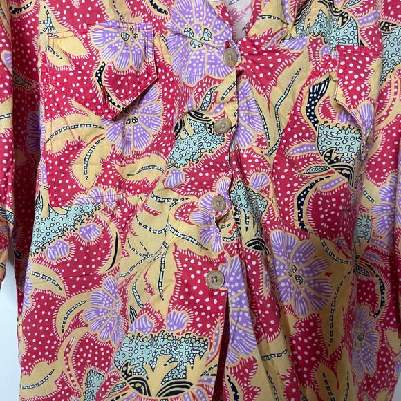 Rhode resort Red Yellow button down boxed shirt sz M - Picture 6 of 6